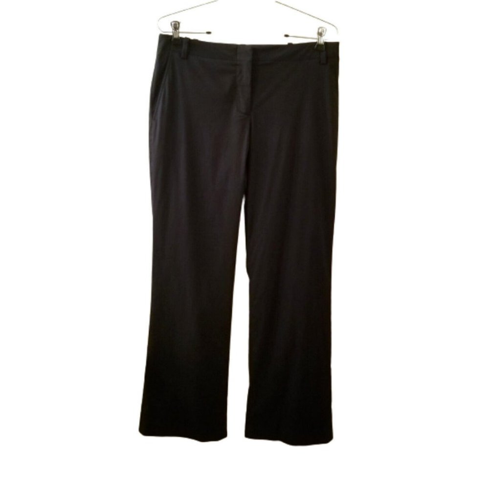 THEORY Black Studio Pants Sz 6 Wide Leg Pockets Trousers Casual
